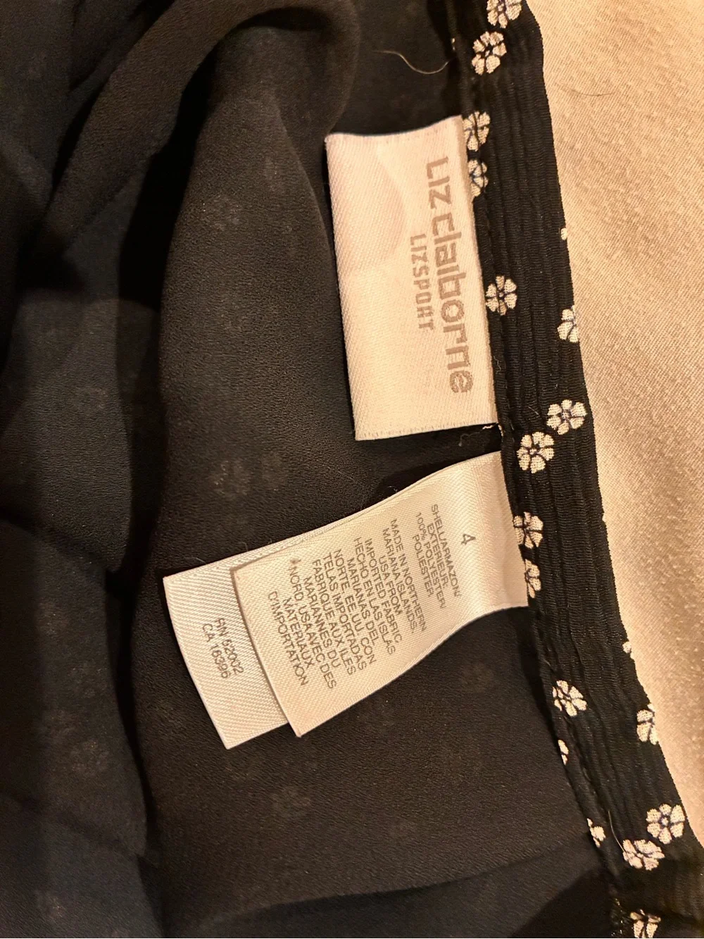 Liz Claiborne Navy and White Floral Maxi Skirt
